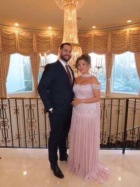 Off-Shoulder Blush Pink Evening Gown